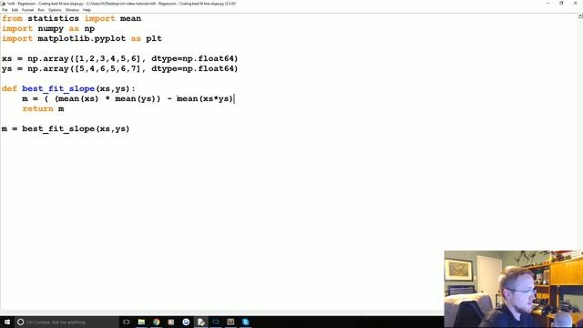 How to program the Best Fit Slope - Practical Machine Learning Tutorial with Python p.8 смотреть онлайн