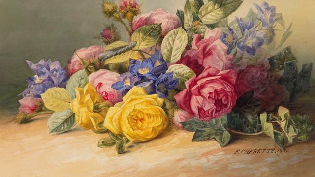 Floral Art for Your TV - Vintage Flower Paintings Art Screensaver 4K 2HR смотреть онлайн