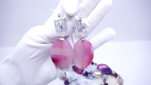 Серьги "Верона" посеребрение 12 мк Агат малиновый натуральные камни крупные 1411 Хорошие Вещи смотреть онлайн