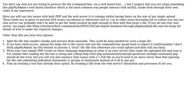 How to upload 1.5GB sql file on mysql? (3 Solutions!!) смотреть онлайн