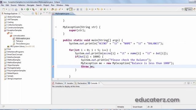 Java Programming Tutorial - 26 Customized Exception, Re-throwing Exception смотреть онлайн