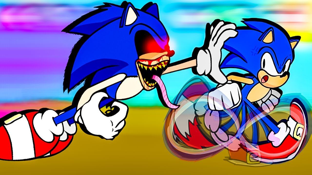 НОВЫЙ Хоррор Мод Соник.EXE Гонится за Обычным Соником во Friday Night Funkin'