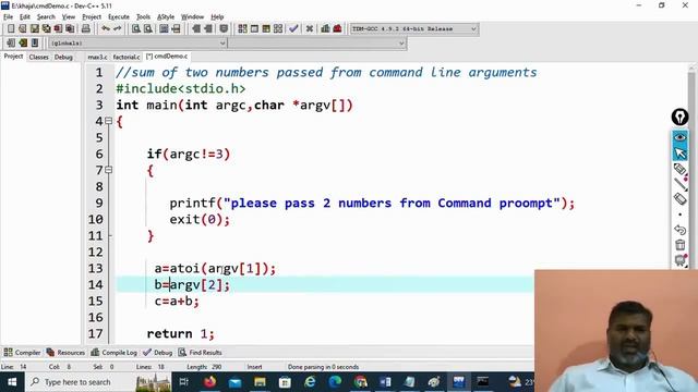 C11.2| Sum of two numbers given in Command line arguments | C Language |Dr. Khaja Masthan смотреть онлайн