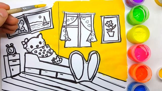 Как Нарисовать Спальню Для Детей,Урок Рисования Для Детей,How To Draw Bedroom For Kids смотреть онлайн