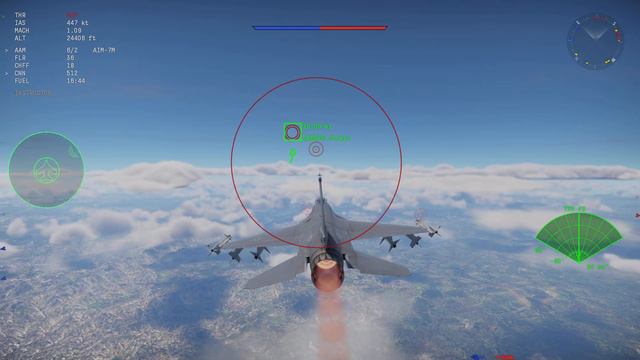 War Thunder F16 BVR Kill AIM 7 M