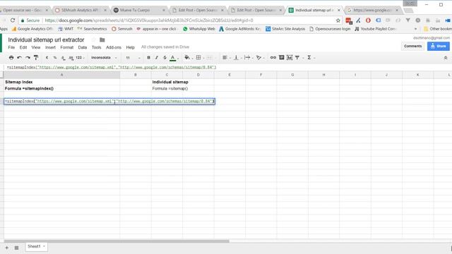Xml sitemap extractor in google sheets - Opensourceseo.org смотреть онлайн