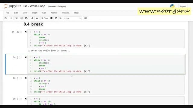 [Python 024] While Loop - break & continue (Part 2) | جمل التّكرار في بايثون смотреть онлайн
