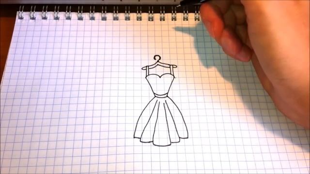 Simple drawings #56 How to draw red dress / drawings for beginners смотреть онлайн