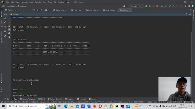 Program input Data Mahasiswa mnggunakan Python смотреть онлайн
