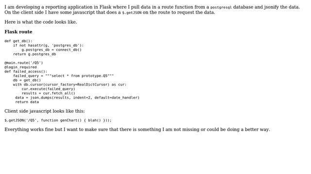 Flask route to pull data from database for getJSON to process (3 Solutions!!) смотреть онлайн