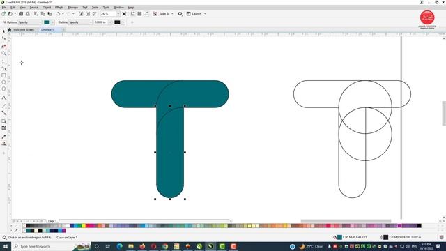 Logo Design in CorelDraw How to Make Letter t Logo - Graphic Design Tutorial for Experts & Beginner смотреть онлайн