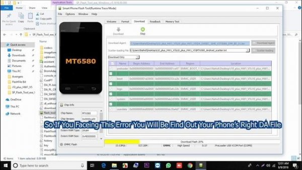 SP FLASH TOOL ERROR FIX : BROM ERROR : S_BROM_DOWNLOAD_DA_FAIL (Ox7D4)