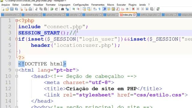 Criação de site em PHP - Parte 37 - Redirecionamento do arquivo index para user com base numa verif смотреть онлайн