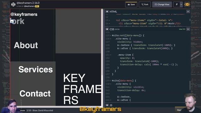 Striking Splits ? | Full Screen Menu Animation Tutorial @keyframers 2.16.0 смотреть онлайн