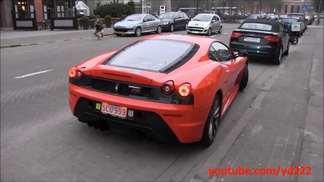 Ferrari 430 Scuderia: Startup and loud acceleration! 1080p HD смотреть онлайн