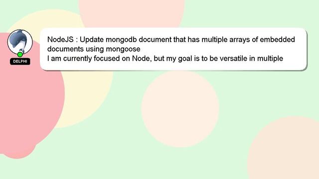 NodeJS : Update mongodb document that has multiple arrays of embedded documents using mongoose смотреть онлайн