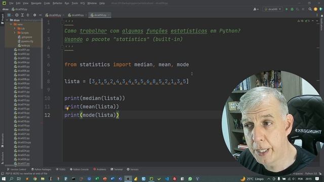 Como utilizar funções estatística em Python. Dicas Pythonicas. Projeto pyPRO. смотреть онлайн
