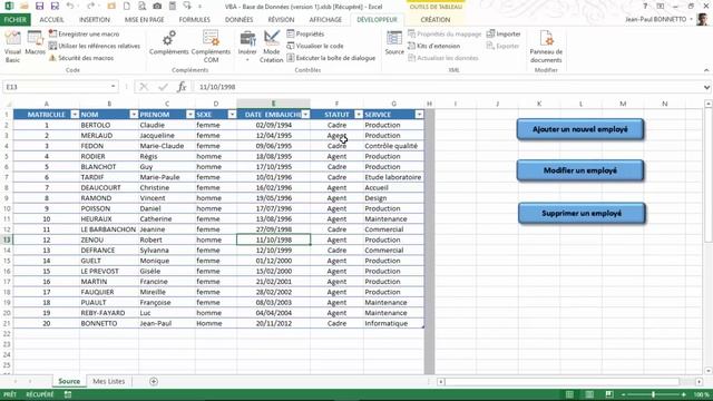 Excel VBA - Comment gérer une Base de Données (BD) смотреть онлайн