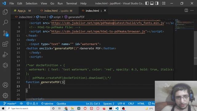 PDFMake.js Example to Add Colorful Text Watermark at Different Font Size or Angles to PDF Doc in JS смотреть онлайн