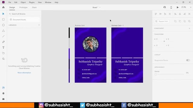 Create Your Own Professional Business Card | Adobe XD | Business Card Moke Up | Visiting Card 2022