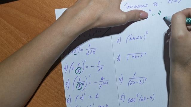 Таблица производных смотреть онлайн