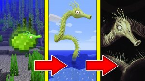 Как менялась МОРСКАЯ ДЛИННАЯ ЛОШАДЬ и её жизненный цикл в майнкрафт ! Эволюция SEA HORSE MINECRAFT