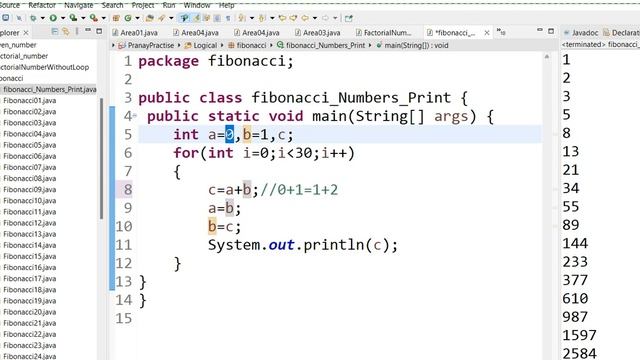Java Logical Program : Print Fibonacci Series смотреть онлайн