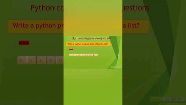 Sorting a list. #python #coding #learncoding #interview #pythonprogramming #pythoncode смотреть онлайн