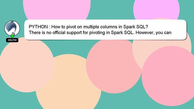 PYTHON : How to pivot on multiple columns in Spark SQL? смотреть онлайн