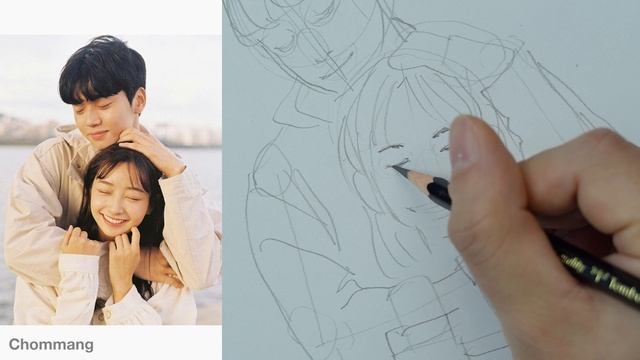 How to draw lovely couple / Sketch / Figure drawing смотреть онлайн