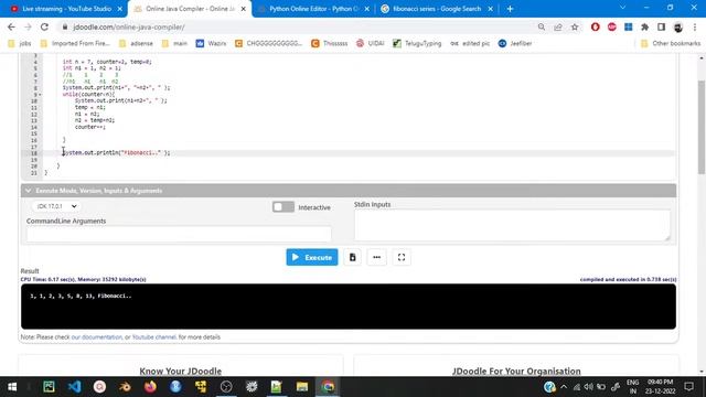 Fibonacci program in Java, Python смотреть онлайн