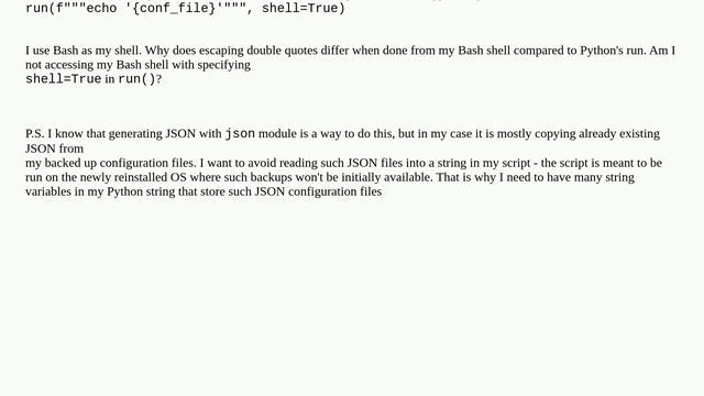 Why does escaping double quotes from Python's run (with shell=True) is different than in Bash? смотреть онлайн