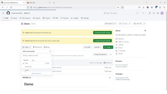 Lec 2 | Git-merge | Delete the branch remote/local ?? смотреть онлайн