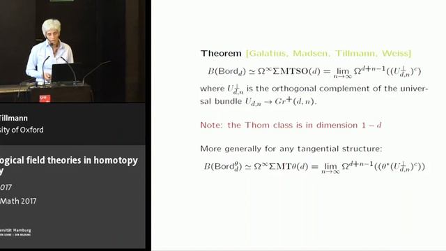 Ulrike Tillmann - Topological field theories in homotopy theory смотреть онлайн