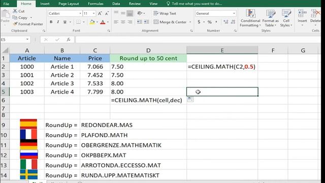 Round to nearest 0.5 in Excel, 50 cent смотреть онлайн