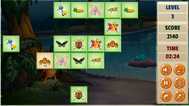 Matching game insects mahjong deluxe level1 to level5 complete смотреть онлайн