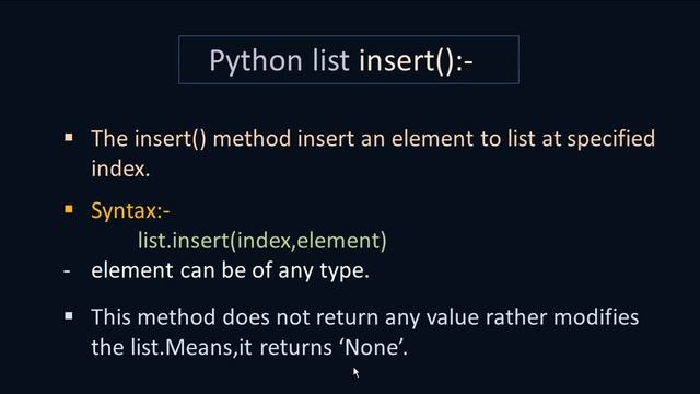 insert Method in Python|List in Python|Insertion in List Python|Python Tutorial in Hindi смотреть онлайн