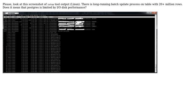 PostgreSQL takes 99,9% I/O? смотреть онлайн