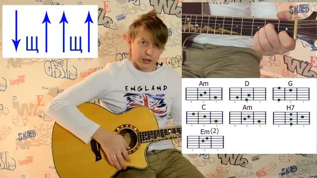 Урок 4 -Уроки гитары, для начинающих переставляем аккорды, учим бой Просвистела и Что тако смотреть онлайн