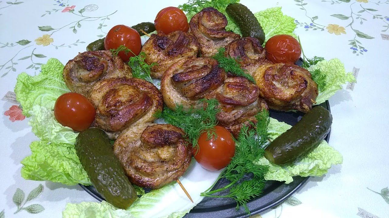 Мясные рулеты на шпажках. смотреть онлайн