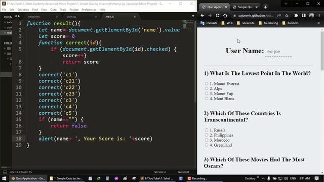 1. Build a quiz app with html, css and javascript смотреть онлайн