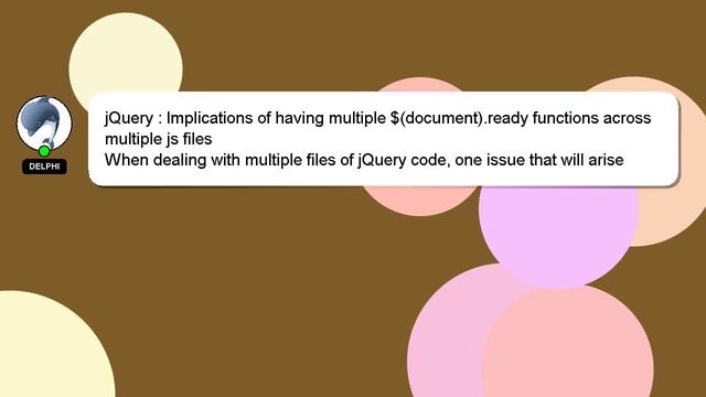 jQuery : Implications of having multiple $(document).ready functions across multiple js files смотреть онлайн