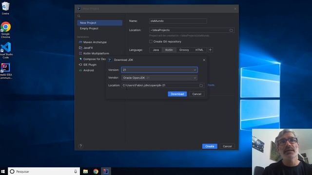Instalação do IntelliJ IDEA para Kotlin e criação do primeiro programa (Olá Mundo) смотреть онлайн