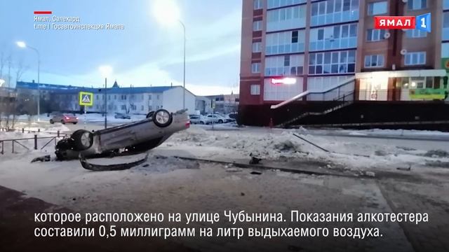 Пьяный водитель в Салехарде ночью снес фонарный столб смотреть онлайн