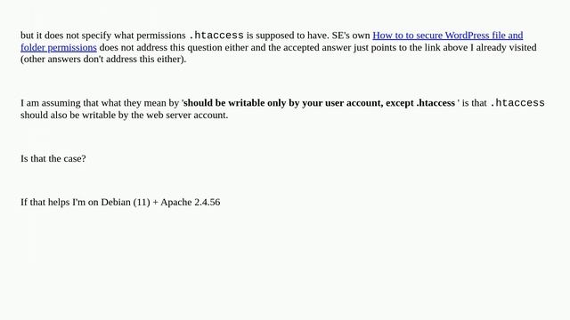 Wordpress: Hardening WordPress - how to set .htaccess permissions? смотреть онлайн