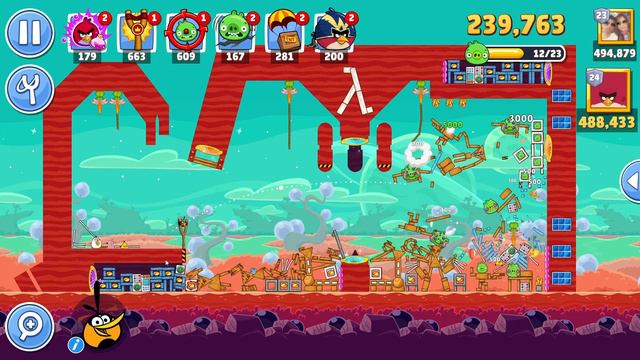 Angry Birds Friends Level 7 Tournament 1326 three stars NO POWER-UP walkthrough 2023-12-07 смотреть онлайн