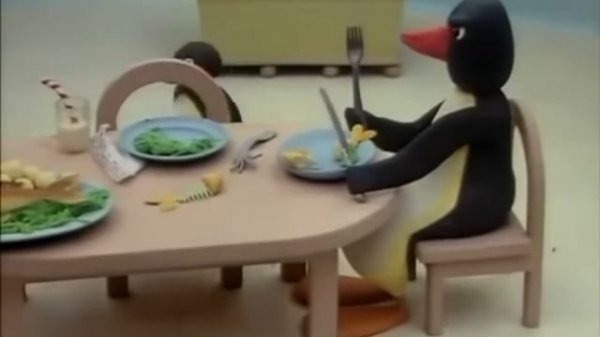 Funny Pingu Dinner Scene