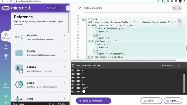 6502 assembler in Python on a micro:bit смотреть онлайн