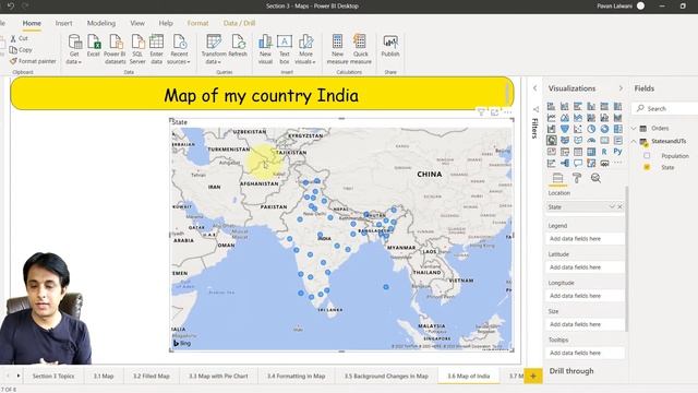 3.6 How to create Map of India in Power BI | Power BI Tutorials for Beginners | By Pavan Lalwani смотреть онлайн