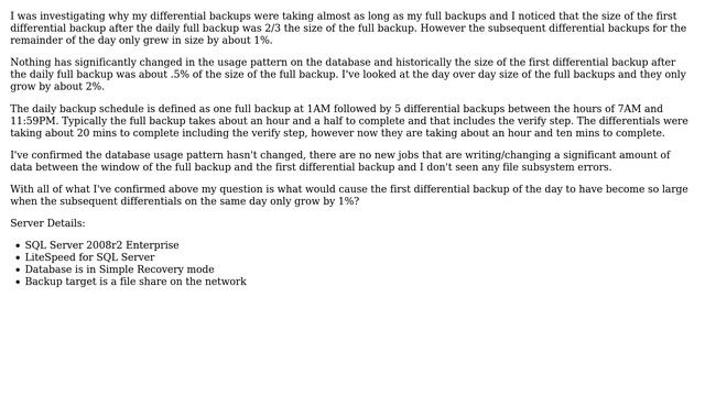 Databases: Differential backups are 2/3 the size of the full backup смотреть онлайн